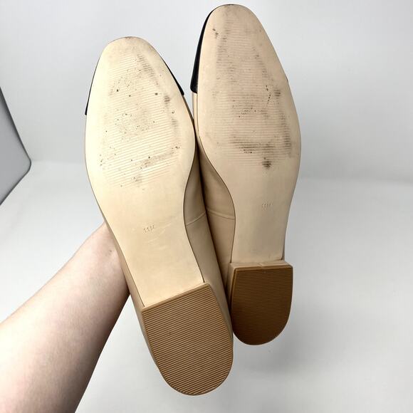 Steve Madden Tan Black Blair Cap Toe Classic Office Minimalistic Ballet Flats 11 - Picture 9 of 9